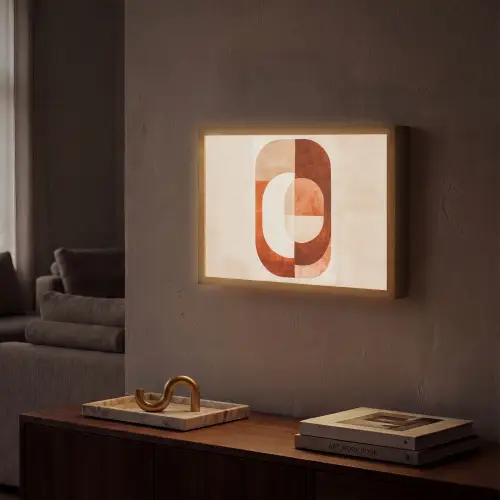 Illustratie - Abstract - Vormen - Rood Light Box met batterij (Wandlamp) middel -sfeer1