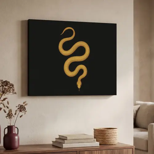 Slang - Minimalistisch - Goud Textielframe zwart klein -sfeer3
