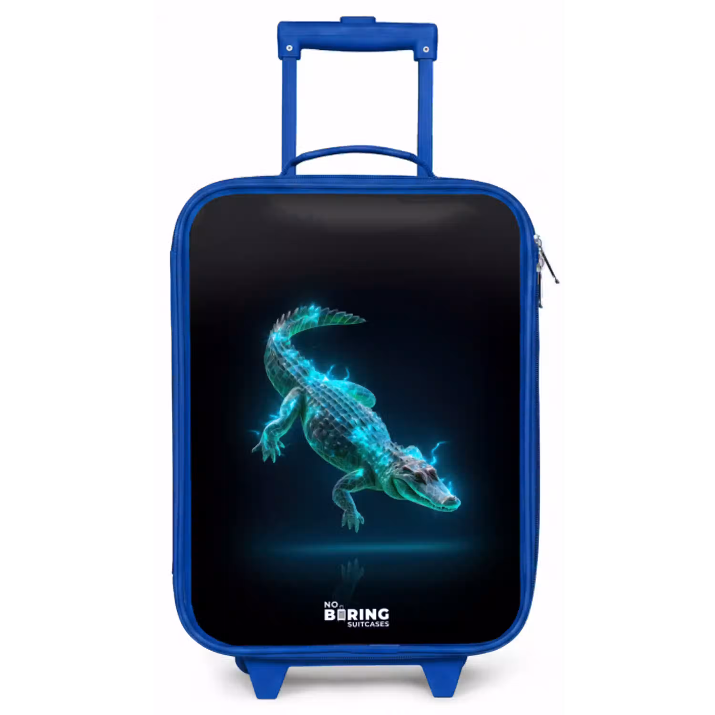 Cyberkrokodil in actiehouding Kinderkoffer - Blauw klein -zz3dotto
