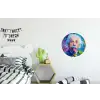 Oude man - Expressief - Kleurrijk Wandcirkel aluminium klein -kinderkamer
