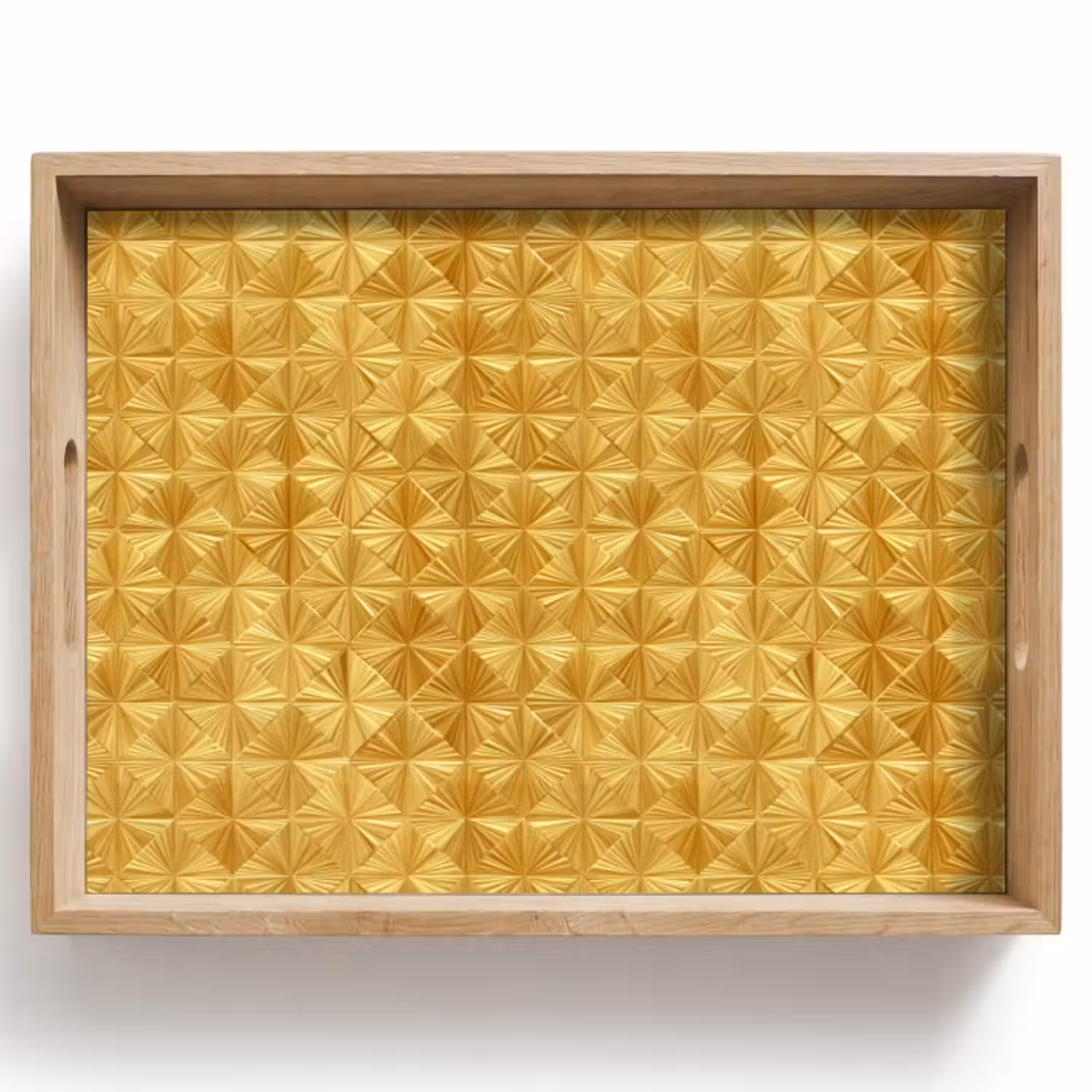 Tablett - Fliesen – Geometrisch – Relief – Gold