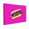 Hotdog - Roze - Retro canvas 2cm klein -z3d