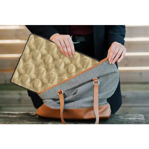 Patroon - Waaier -  Goud laptophoes neopreen klein 279 -tas