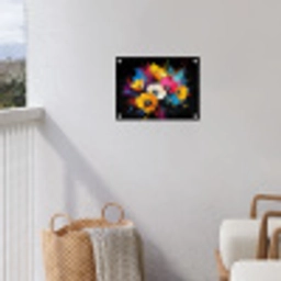 Bloemen - Kleurrijk - Graffiti - Modern - Boeket tuinposter los doek klein -sfeer8