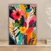 Schilderij - Abstract - Bloemen - Roze canvas 2cm klein -sfeer1