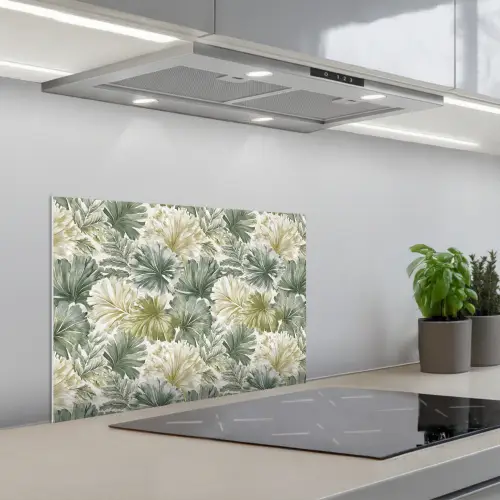 Bladeren - Botanisch - Groen keuken achterwand spatscherm klein 900 -3d_schuin