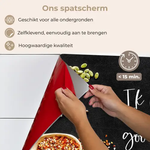 Ik gooi dingen in de pan en duim - Keuken - Quotes - Spreuken - Humor keuken achterwand spatscherm klein -spatscherm_NL