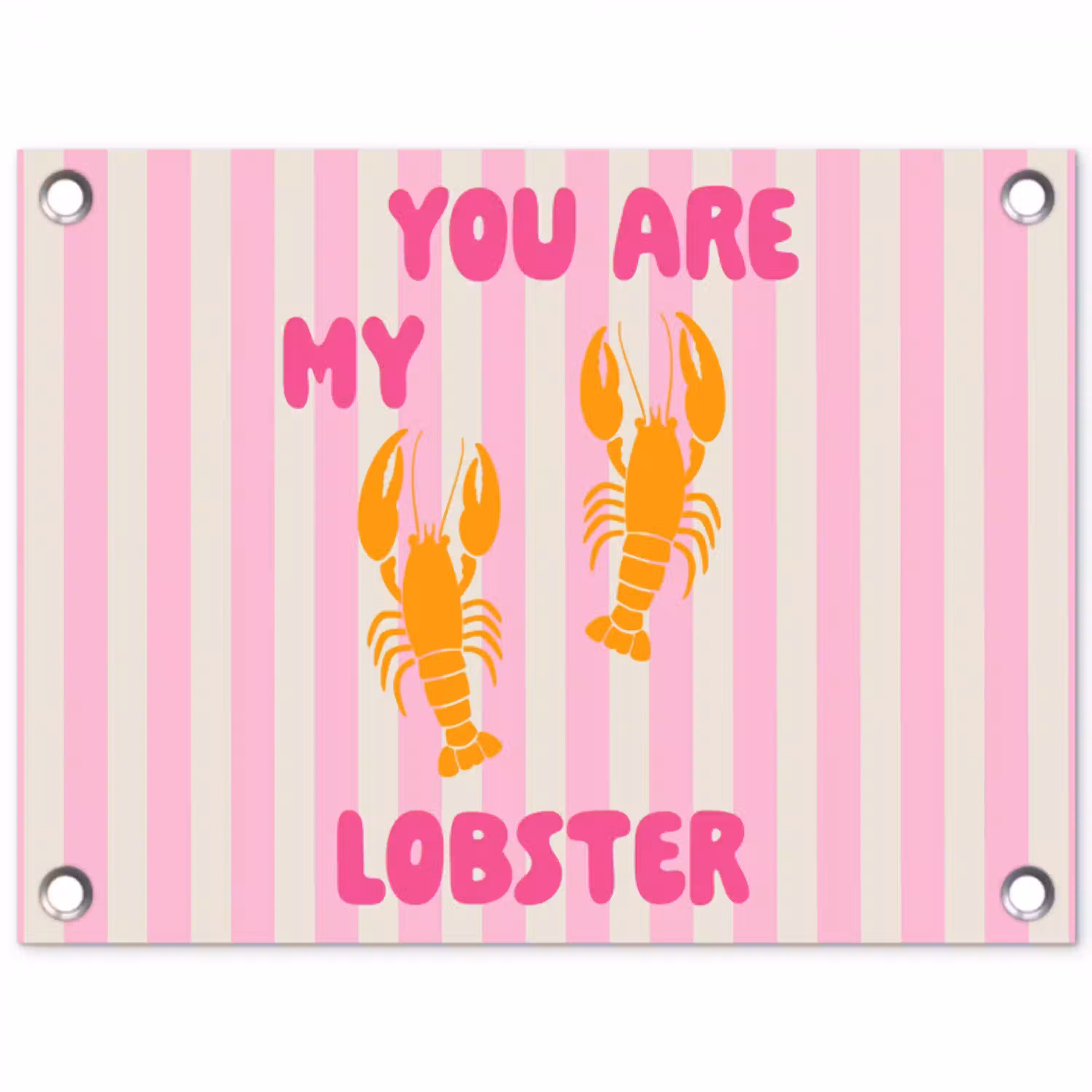Lobster - Love - Valentijn tuinposter los doek klein -3d