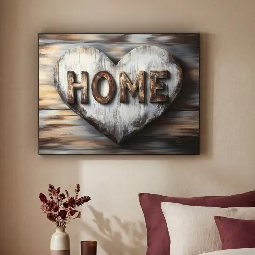 Home - Hart - Houtlook - Liefde Textielframe zwart klein -sfeer1