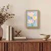 Tulpen - Roze accenten - Blauw Light Box met kabel (Tafellamp) klein -sfeer2