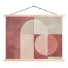Figuren - Abstract - Roze textielposter latten blank klein -3d