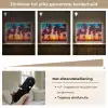 Palmboom - Zonsondergang - Horizon - Strand - Oranje - Roze Light Box met batterij (Wandlamp) middel -USP_dimbaarNL