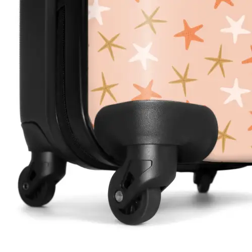 Zeester patroon roze NBS - Handbagage koffer - Kinderen Unisex middel -wiel