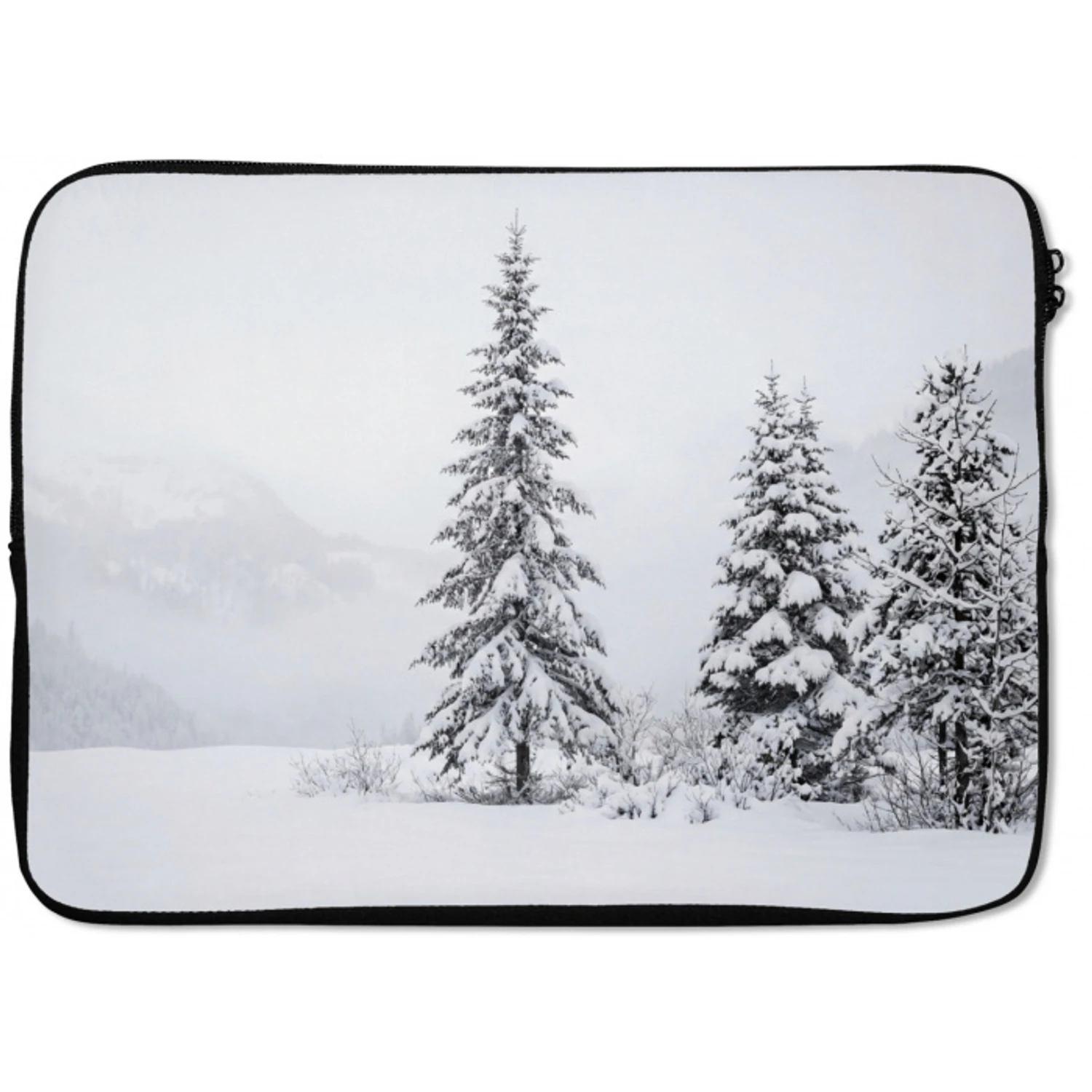 Fijnsparren - Sneeuw - Winter - Landschap - Stilte laptophoes neopreen klein -zkaufland3dotto