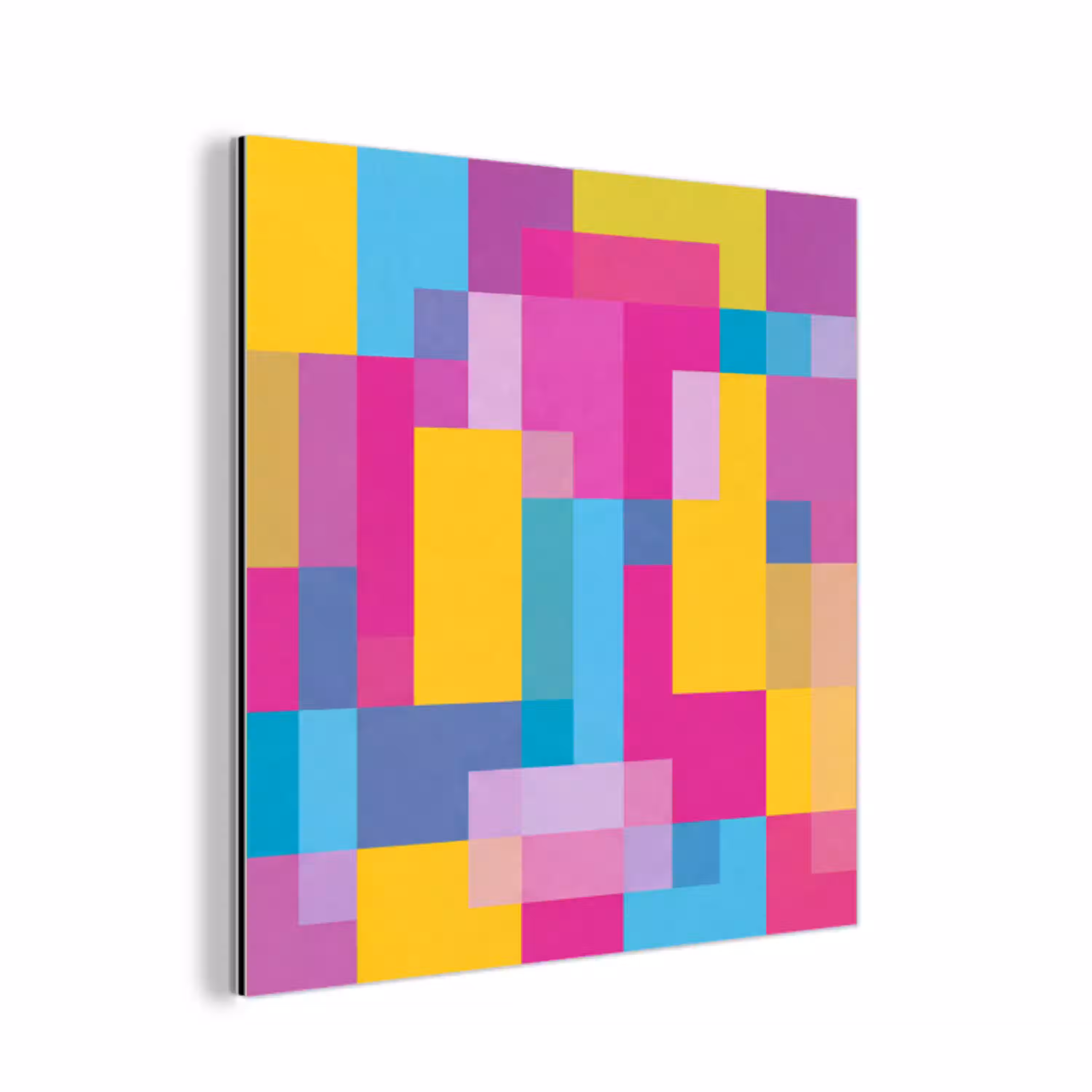Abstract - Geometrisch - Kunst - Kleurrijk - Modern aluminium wit klein -3d