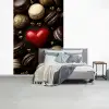 Macarons - Rood - Hart fotobehang vinyl groot -slaapkamer