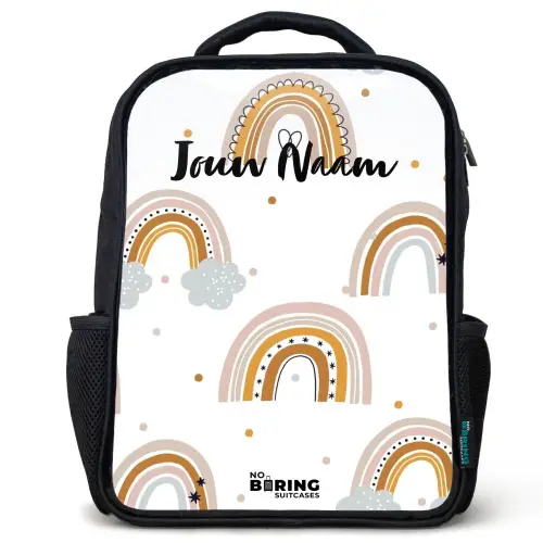 Regenbogen patroon in zachte kleuren Rugzak - Zwart middel -3d