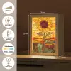 Zonnebloem - Mozaïek - Zonsondergang - Geel Light Box met kabel (Tafellamp) klein -USP_NL