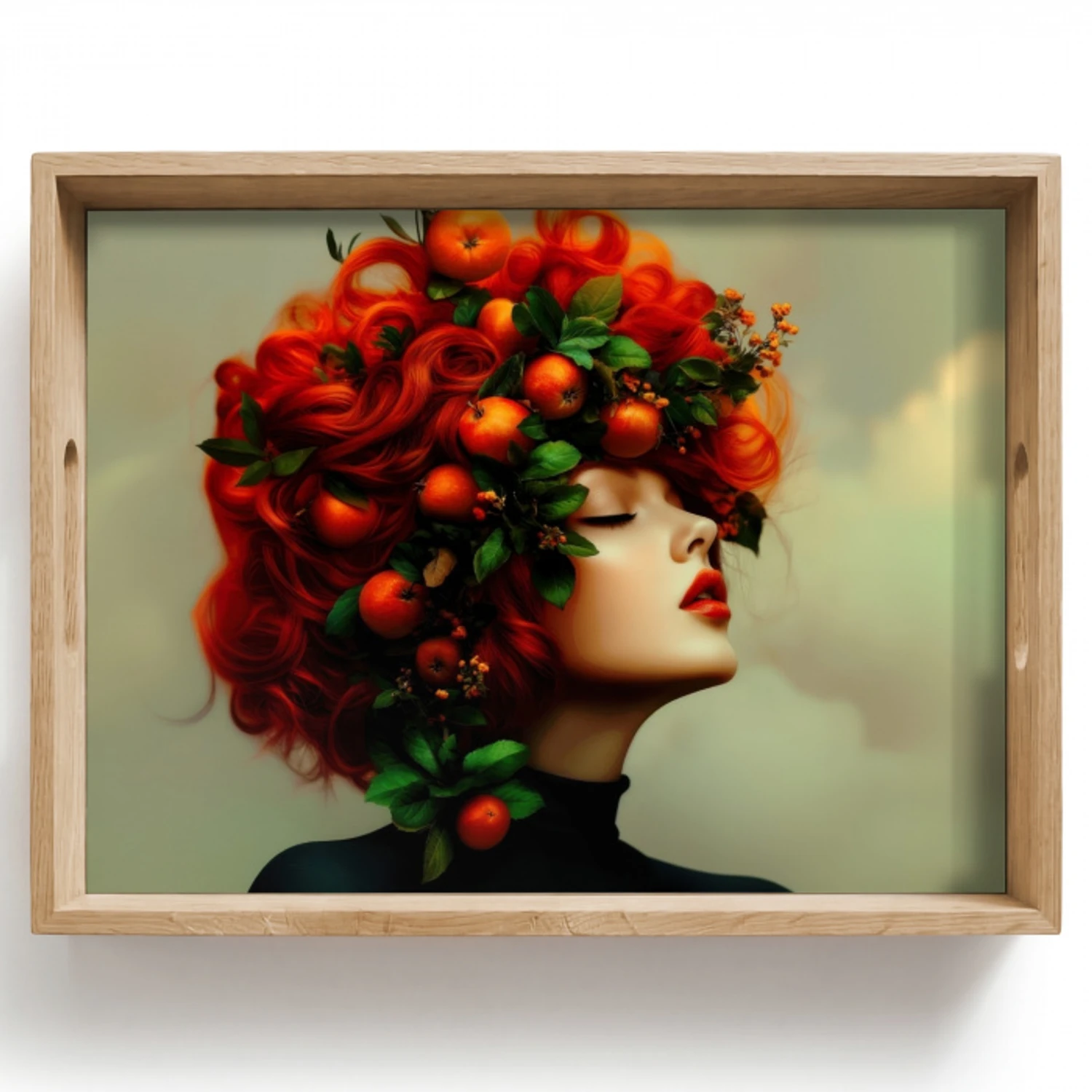 Vrouw - Appels - Rood - Bladeren Dienblad Rechthoek middel -z3d_shopping