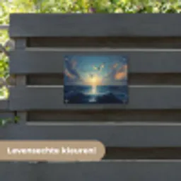 Meeuwen - Zee - Wolken -Blauw tuinposter los doek klein -sfeer3