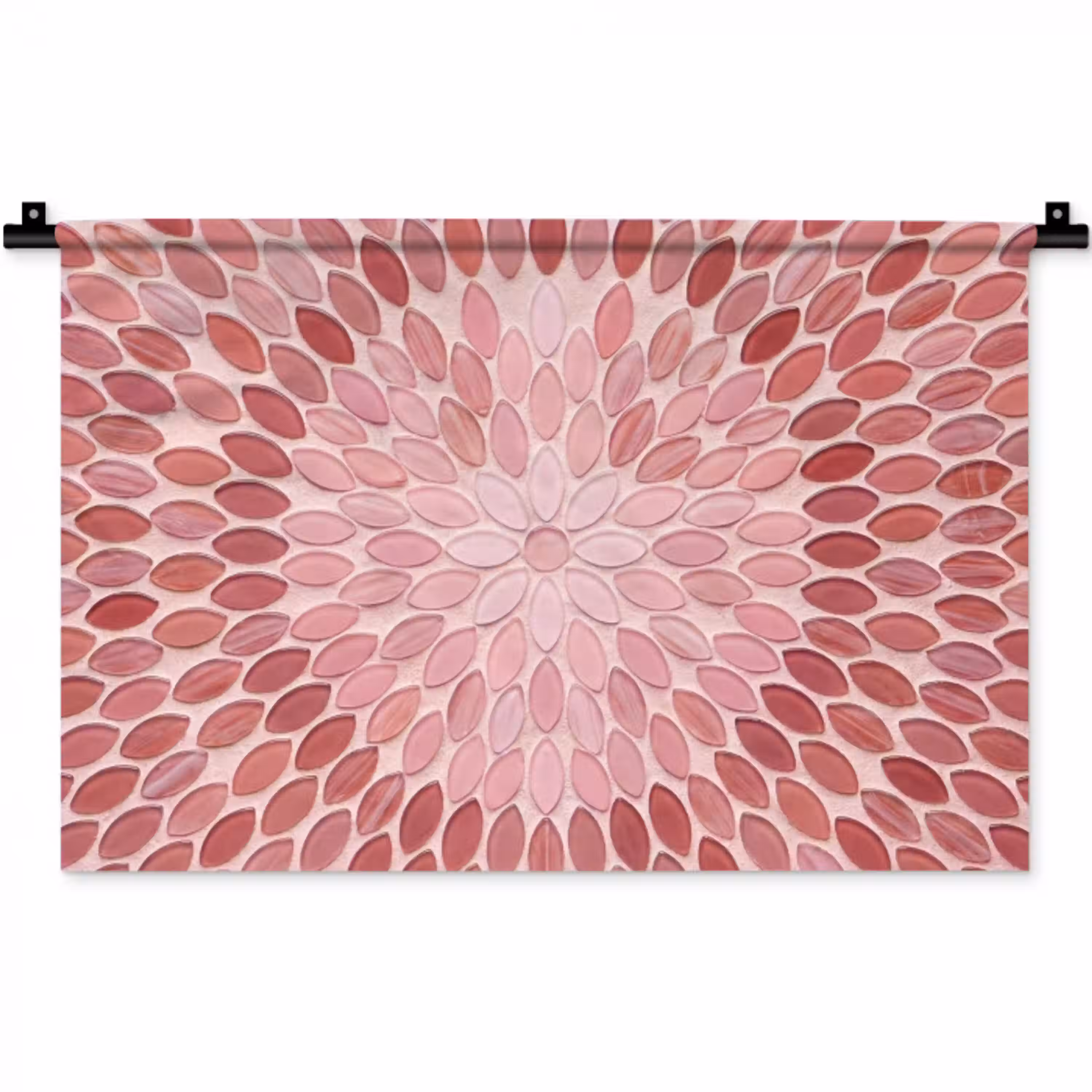 Patroon - Mozaïek - Ovaal - Abstract - Roze Wandkleed katoen klein -zz3d