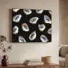 Oesters - Vissen - Blauw - Goud Textielframe zwart klein -sfeer3