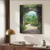 Doorkijk - Landschap - Bloemen - Pad - Uitzicht Textielframe - compleet frame klein -sfeer3