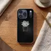 Friet - Witte krijttekening - Zwart Telefoonhoesje iPhone 17 Pro klein -sfeer1