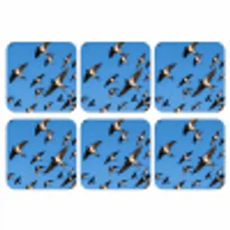Zwaluwen - Vliegen - Blauw onderzetter kurk middel -3d