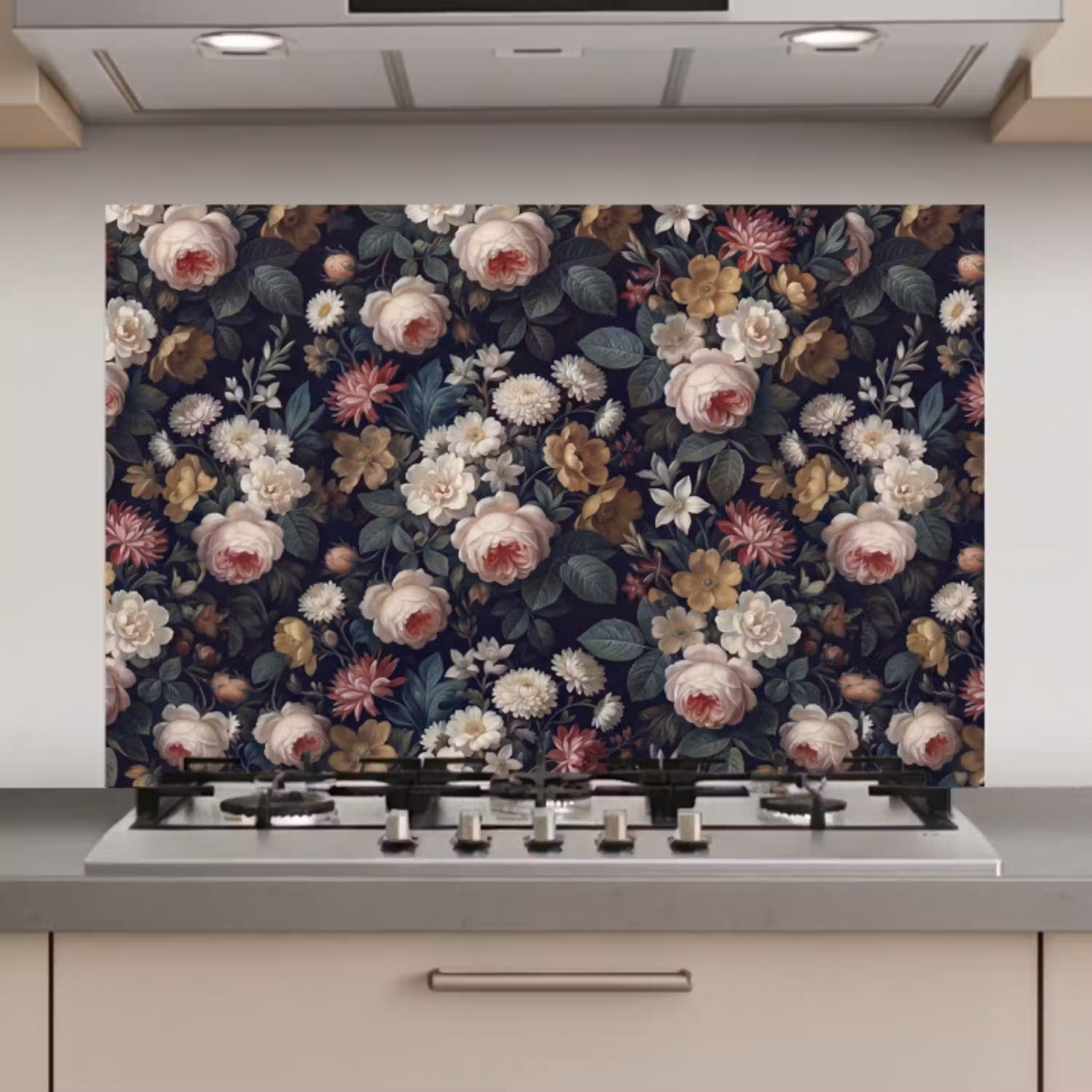 Bloemen - Boeket - Botanisch - Vintage - Donkere achtergrond keuken achterwand spatscherm klein -3d_website