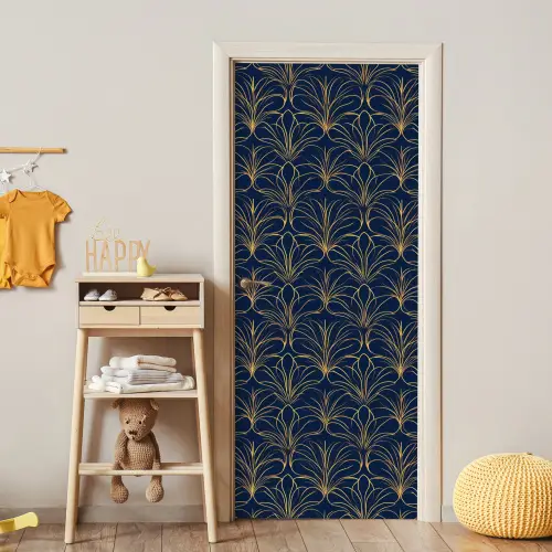 Deco - Waaier - Blauw deurposter klein 289 -sfeer4