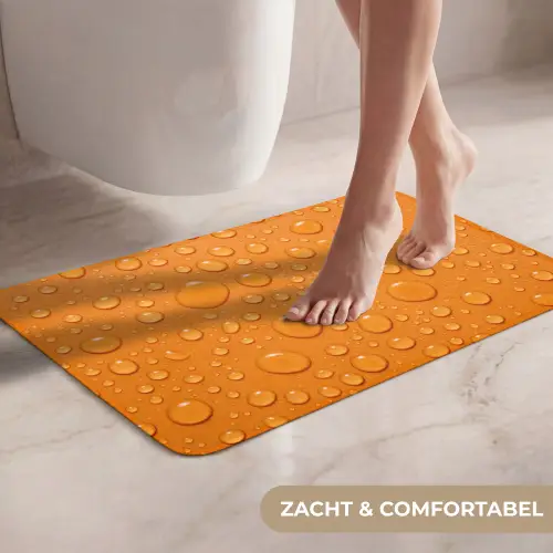 Water - Druppels - Oranje WCmat klein -USP_ZachtNL