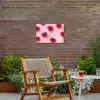 Lollies - Hartjes - Roze Tuinposter op houten frame 2 cm dik klein -sfeer3