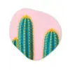 Cactussen - Modern - Pastel Wandcirkel Organisch Forex 3mm klein -3d
