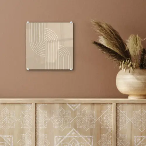 Parallelle lijnen - Lichte textuur - Beige plexiglas 5mm klein -sfeer5