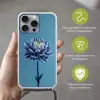 Bloem - Blauw - Bloemblaadjes - Streepjes Hoesje iPhone 16 Pro Max met koord klein -sfeer2_NL