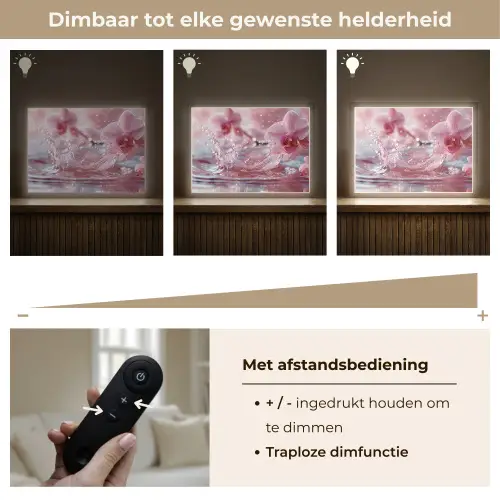 Abstract - Modern - Water - Orchidee Light Box met batterij (Wandlamp) middel -USP_dimbaarNL