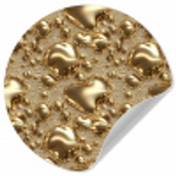 Druppels - Organisch - Goud Wandcirkel behangsticker klein 186 -3d
