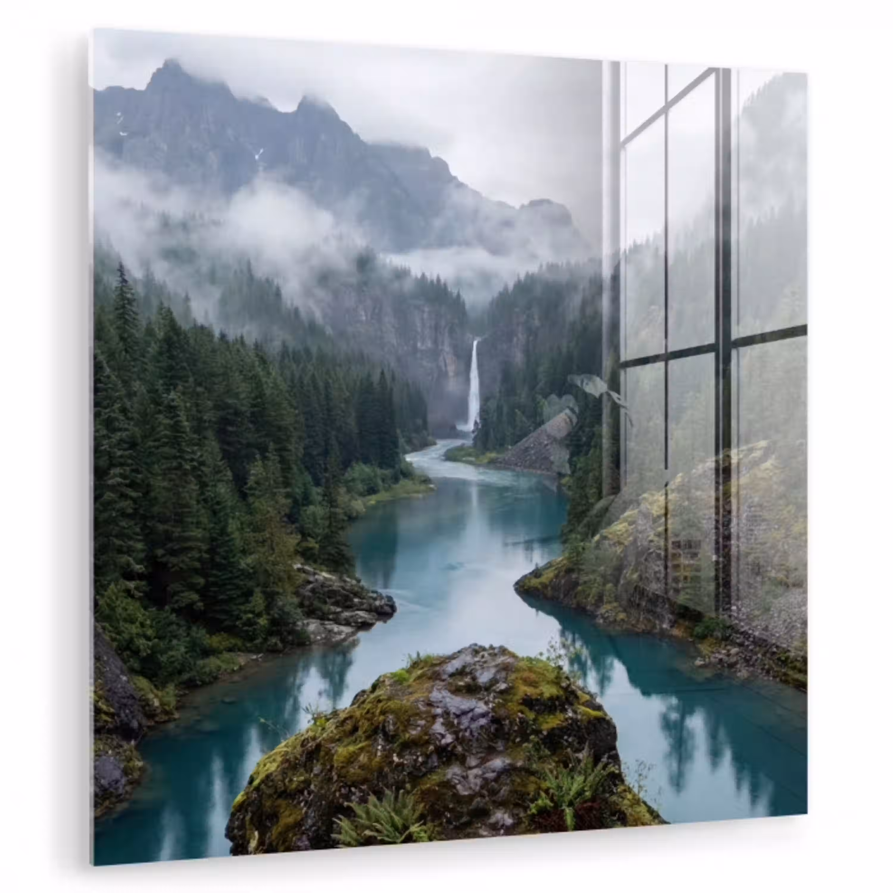 Waterval - Bomen - Bergen plexiglas 5mm klein -zzzproduct_nieuw