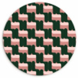 Vlechtpatroon - Groen - Roze - Geometrisch Wandcirkel kunststof plaat 5mm dik klein 188 -3d