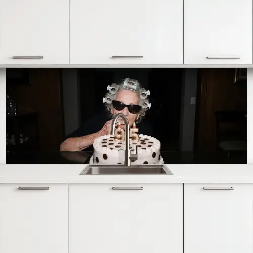 Verjaardag - Krulspeld - Oma keuken achterwand 2 middel -3d