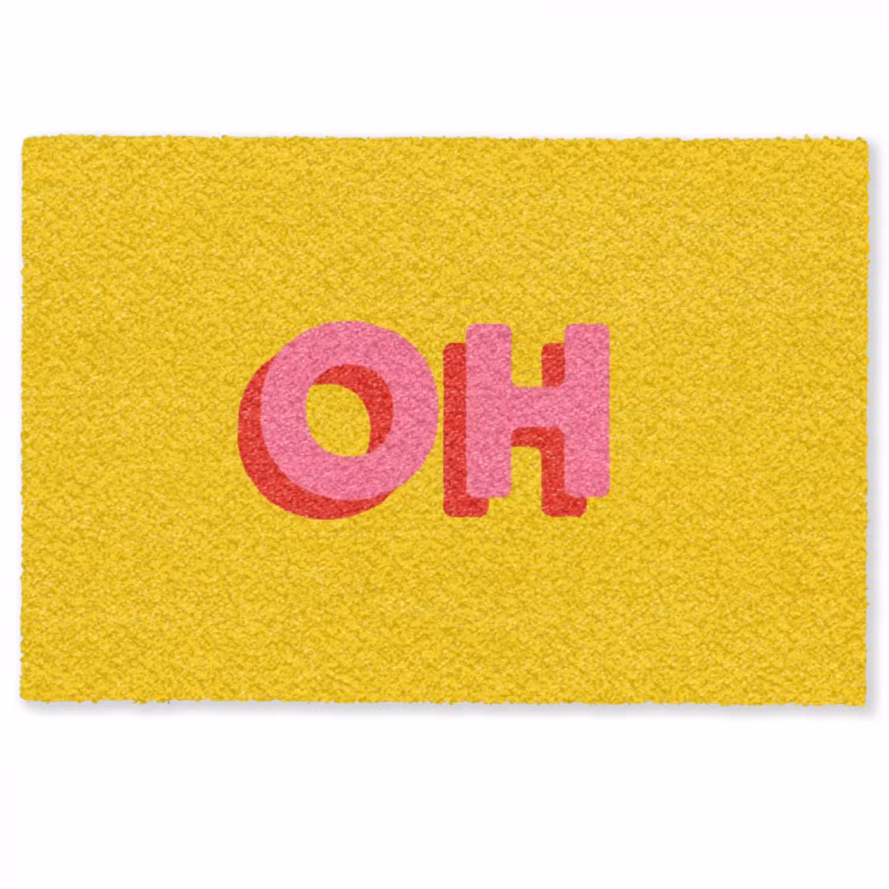 Geel - Roze - Oh - 3D Deurmat klein -zkaufland3d