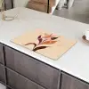 Minimalistisch - Bloem - Bladeren - Beige Inductie beschermer vinyl 3mm klein -sfeer8