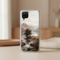 Berglandschap - Meer - Bergen - Vallei - Klassiek Telefoonhoesje Samsung Galaxy A12 klein -sfeer2