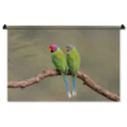 Papagaai - Tak - Natuur - Kleurrijk Wandkleed katoen middel -zz3d