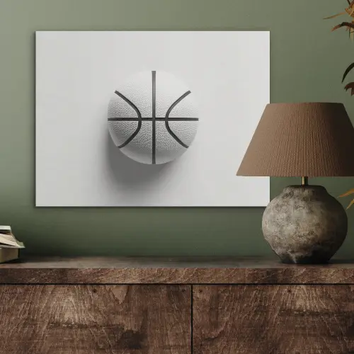 Basketbal - Wit - Schaduw - Lijnen PET vilt klein -sfeer2