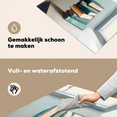 Stapel - Boeken - Groen - Daglicht Inductie beschemer met haakjes klein -ky-schoon-nl