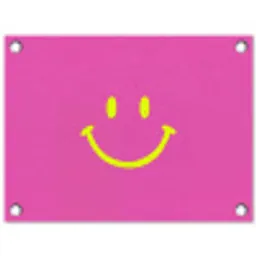 Smiley - Vrolijk - Roze tuinposter los doek klein -3d