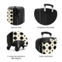 Stervormen - Geometrisch - Zwart NBS - Handbagage koffer - Volwassenen Unisex middel zzzzzzzbolletjes_FR