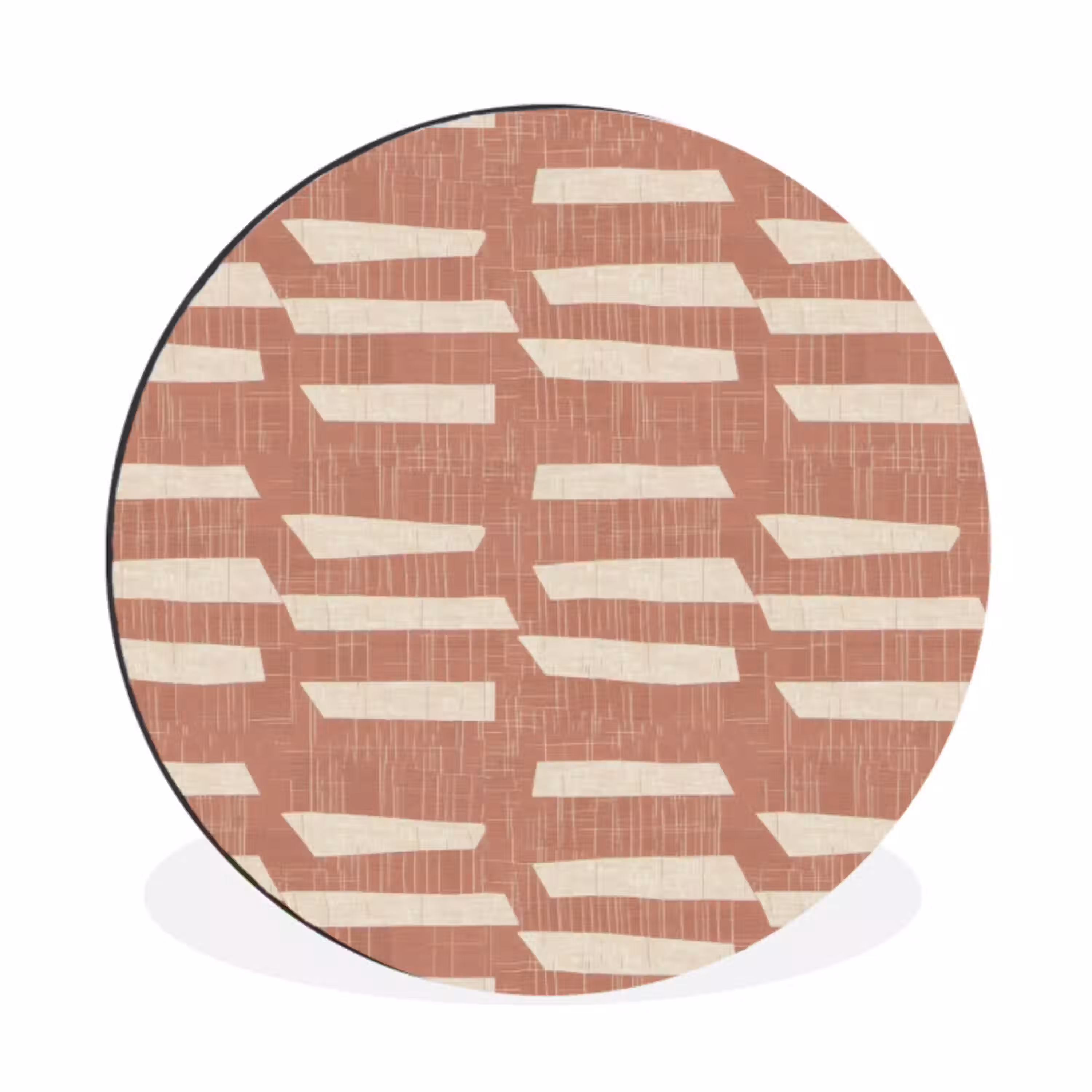 Terracotta - Abstract - Textuur - Patroon Wandcirkel aluminium klein 190 -3d